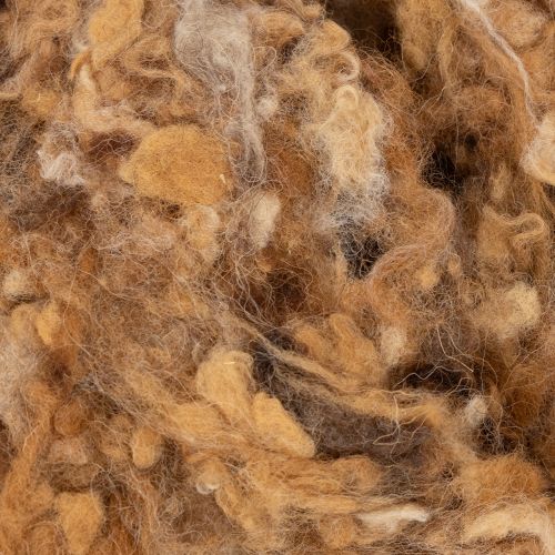 Brown melange sheep's wool, natural wool, loose, for crafts, 250g | Floristik24.ie
