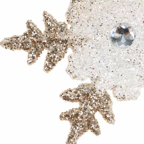 Christmas tree decoration snowflake glitter pearl 2pcs