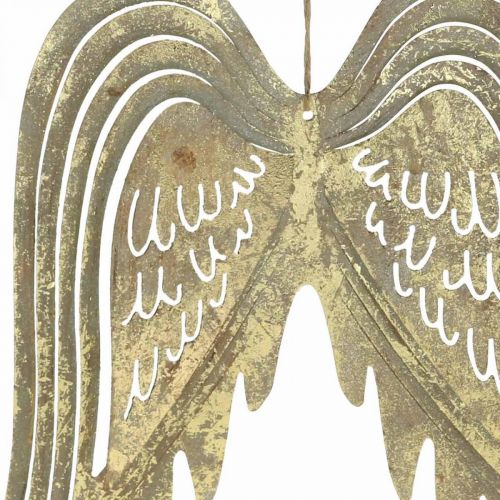 Floristik24 Christmas decoration angel wings, metal decoration, wings to hang golden, antique look H29.5cm W28.5cm