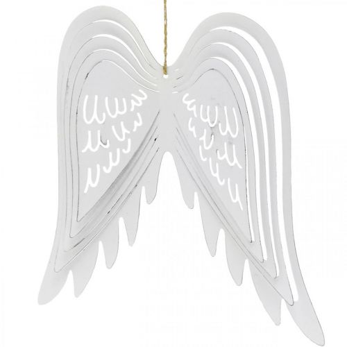 Floristik24 Wings to hang, Advent decoration, angel wings made of metal White H29.5cm W28.5cm