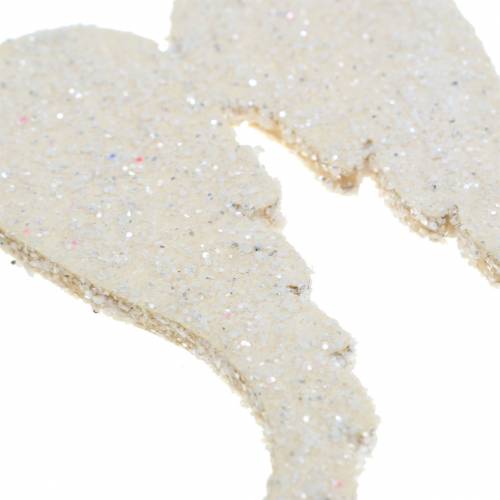 Floristik24 Scatter decoration angel wings glitter white 5cm 48 pcs