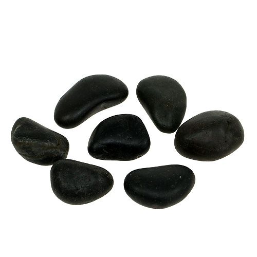 River pebbles black matt 2cm - 5cm 1kg