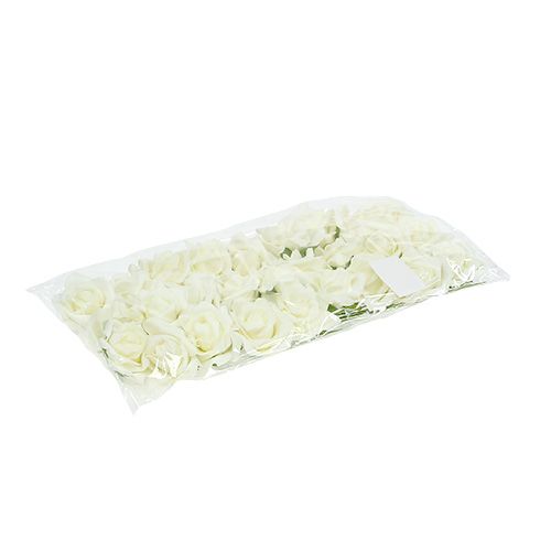 Floristik24 Foam Rose Ø6cm Cream 27 pcs