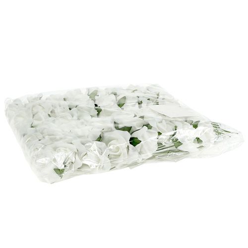 Floristik24 Foam Rose Ø 3.5cm white 48 pcs