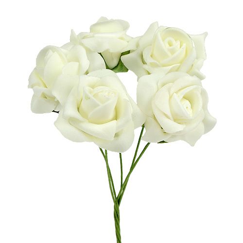 Foam Rose Ø3.5cm Cream 48 pcs buy online | Floristik24.ie