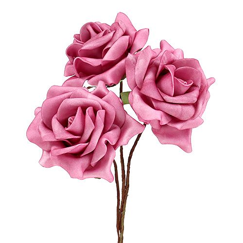 Foam Rose Ø7.5cm Pink 18 pcs