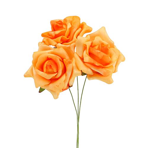 Floristik24 Foam rose Ø6cm light orange 27 pcs