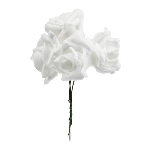 Floristik24 Foam roses white Ø3.5cm 20pcs
