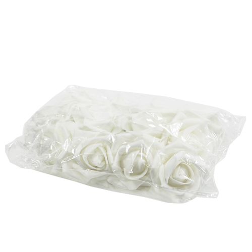 Floristik24 Foam roses white Ø5cm 12pcs