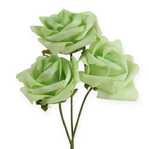 Floristik24 Foam Rose Ø 8cm Green 18 pcs