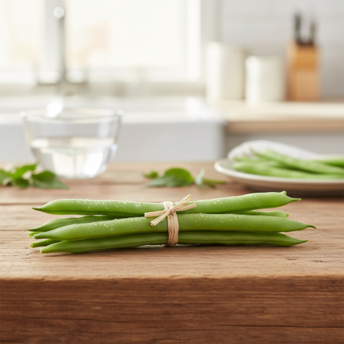 Product Decorative Beans, Artificial Vegetables, Green, Real Touch, 17cm, 6 Pieces