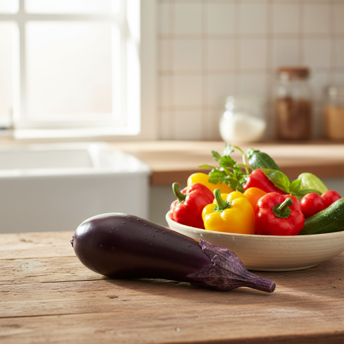 Product Vegetable decoration eggplant food dummy 15cm