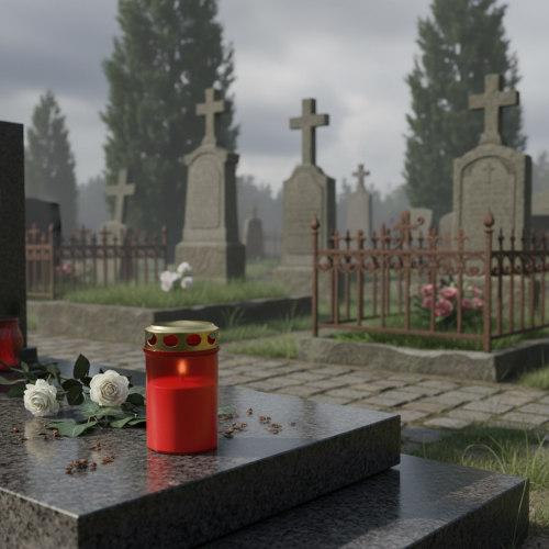 Grave light cylindrical red Ø6cm H10cm 12 pcs | Floristik24.ie
