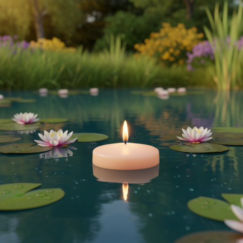 Product Floating candle, practical use in decorative ponds and water basins, 8cm, 8 pieces