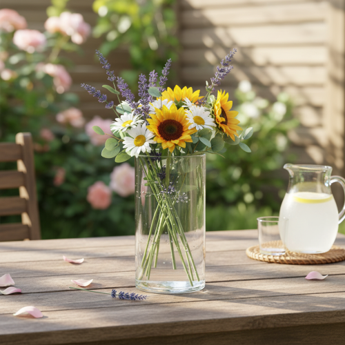 Product Tall glass vase, simple glass cylinder as a flower vase or decorative glass, 20cm