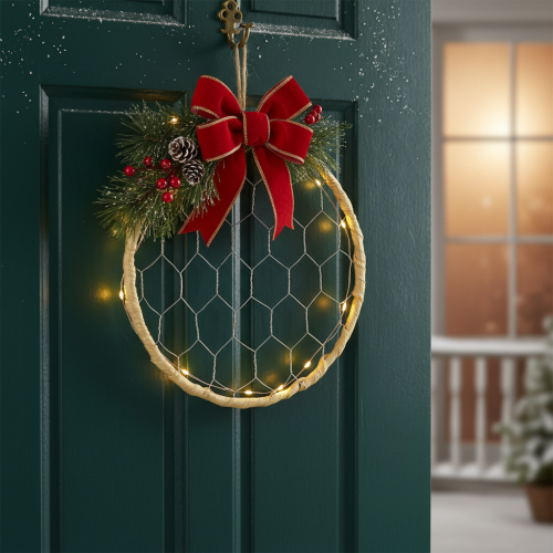 Product Decorative metal raffia hanging rings, Ø20cm, 4 pieces, boho wall decoration, window decoration