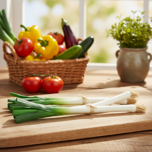 Product Decorative Vegetables Spring Onions Green White Ø1cm L28cm 3 pcs