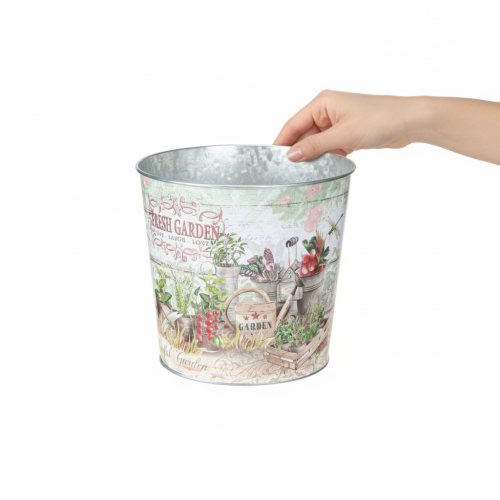 Product Small metal flower pots, colored, Fresh Garden, 16cm high, 2 pieces