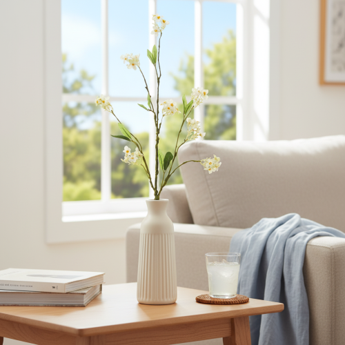 Product Apple blossom branch, artificial flower branch, white, 65cm, 1 piece