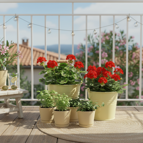 Product Metal bucket flower pot with handle, green/yellow, 20x17.5x16cm, 2 pieces