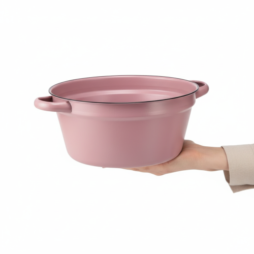 Product Bucket with handles, metal planter, pink, Ø22.5cm, H10.5cm