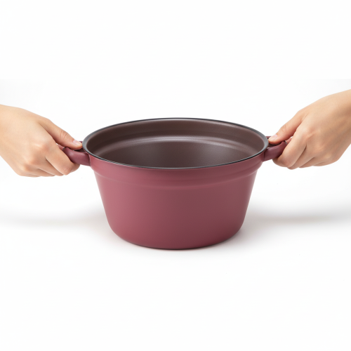 Product Metal bucket with handles, decorative tub for planting, red, Ø20.5cm, H10.5cm