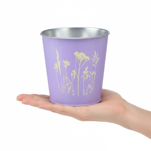 Product Metal flower pot, flower planter, purple, Ø11.5cm, H11.5cm