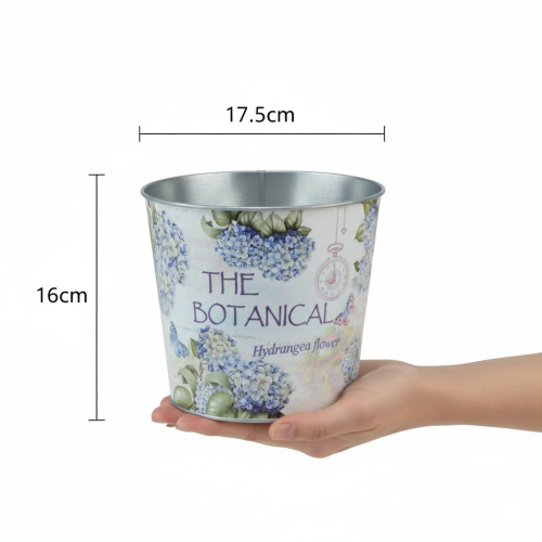 Product Small metal flower pot/planter for hydrangea, Ø17.5cm H16cm