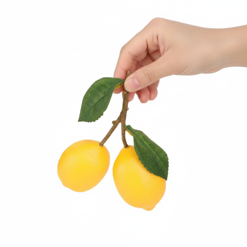 Product Decorative lemon branch 16cm, artificial fruits 3pcs