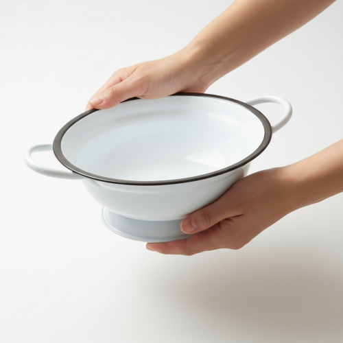 Product Metal decorative bowl, white and black, Ø16.5cm, H6.5cm, 4 pieces