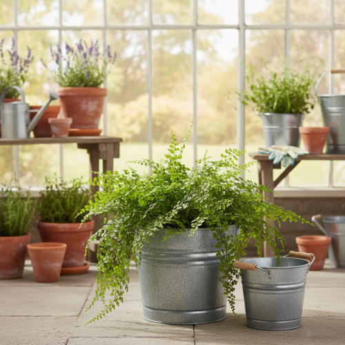 Product Vintage decorative metal bucket planter/pot, Ø22cm, H20cm