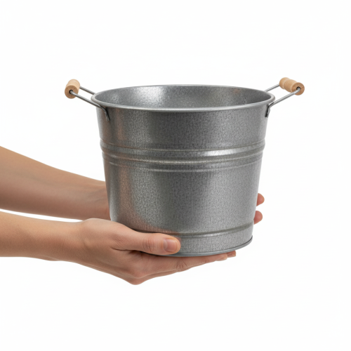 Product Vintage decorative metal bucket planter/pot, Ø22cm, H20cm