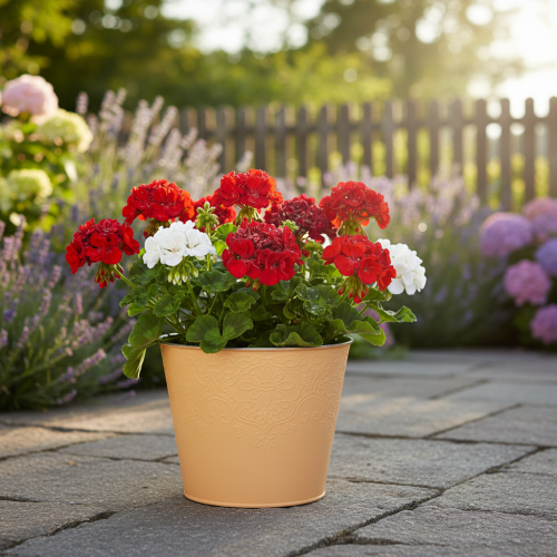 Metal planter, pastel orange, Ø16cm H14cm | Floristik24.ie