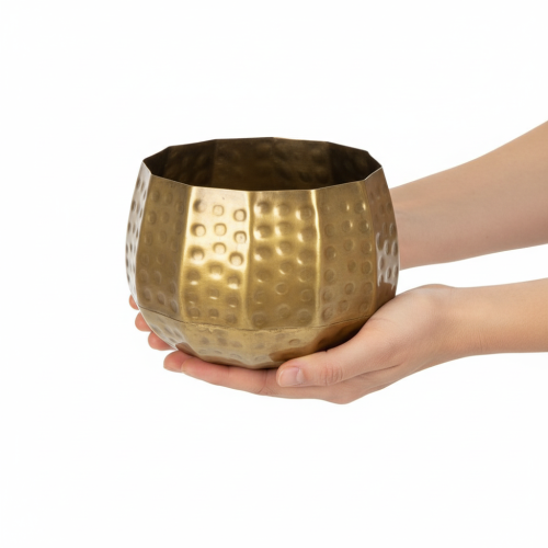 Product Metal decorative flower pot, brass, Ø22/18/14cm, set of 3