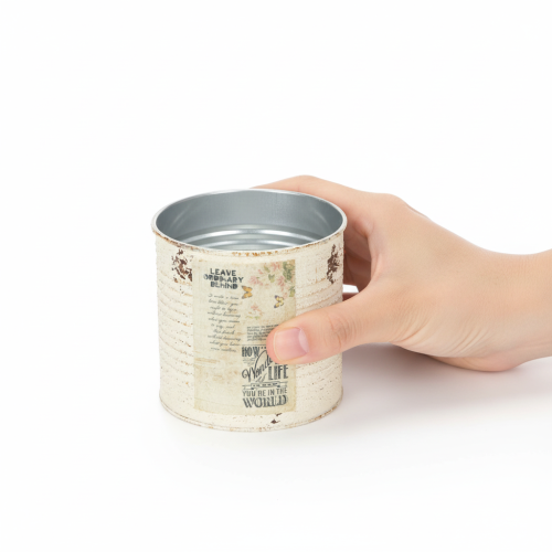 Product Tin Planter Cream Metal Shabby Chic Ø11cm H10.5cm