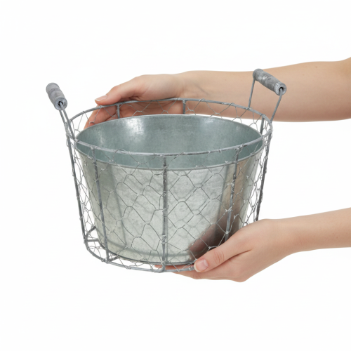 Product Wire basket pot for planting, spring basket, metal, Ø26cm