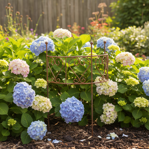 Product Semi-circular trellis with heart ornament. Perfect for rustic garden decoration. 42cm