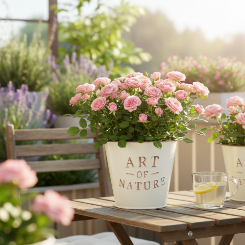 Product Zinc flower pot, cream, Ø15cm H13.5cm