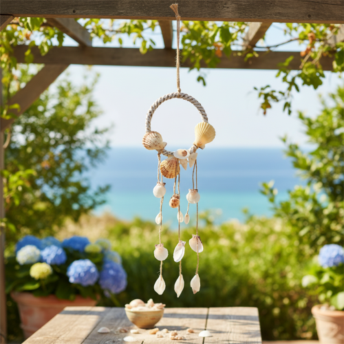 Shell decoration for hanging Maritime hanging decoration Ø14.5cm H65cm | Floristik24.ie