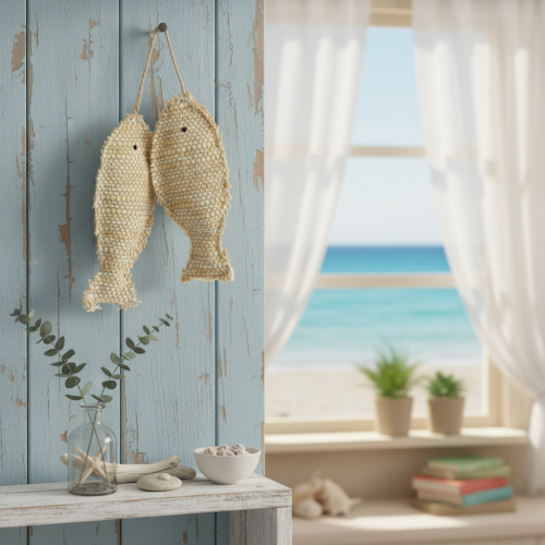 Nautical hanging decoration pendant, decorative fish for hanging, H32cm | Floristik24.ie