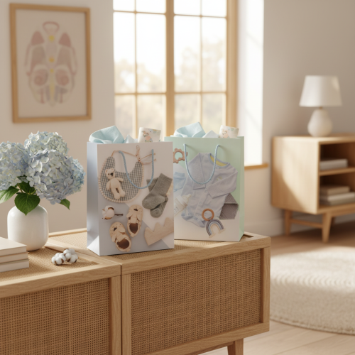 Product Baby Boy Gift Bag - Ideal for Baby Gifts at Birth - 23cm - 2 Pieces