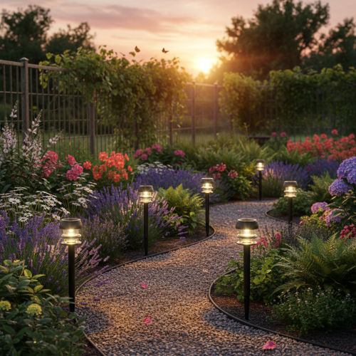Solar garden lights with ground spike, outdoor lamps for garden paths, 35cm, 6 pieces | Floristik24.ie