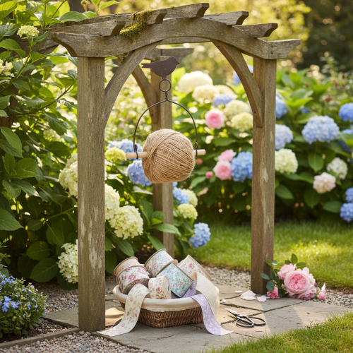 Practical decorative ribbon holder, bird, shabby chic | Floristik24.ie