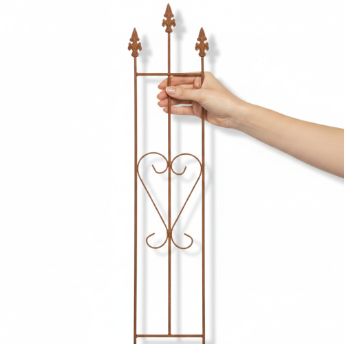 Garden trellis, decorative heart-shaped plant support for climbing plants, 98cm | Floristik24.ie