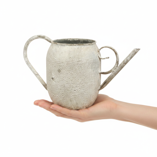 Vintage metal plant pot/watering can, antique garden decoration, 32x10.5x18cm | Floristik24.ie