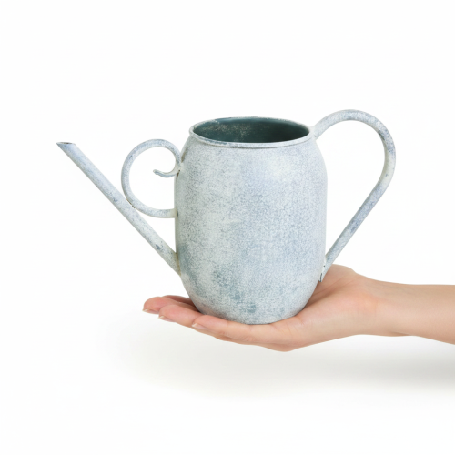 Decorative Watering Can Vintage Metal White Blue 32x11x18cm Decorative Accessory | Floristik24.ie
