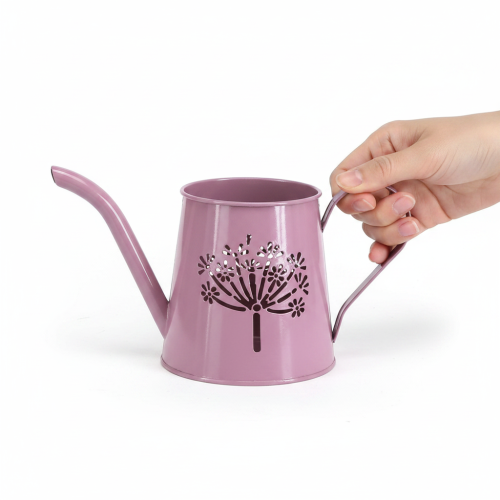 Metal decorative watering can, pink dandelion design, 12cm, 2 pieces | Floristik24.ie