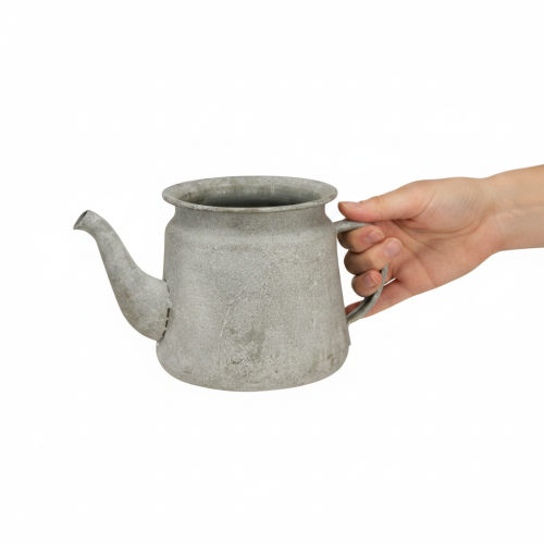 Decorative metal teapot, vintage style, grey, 24×14×14cm, retro shabby chic style | Floristik24.ie