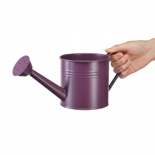 Decorative watering can, purple metal planter, Ø13.5cm H12.5cm | Floristik24.ie