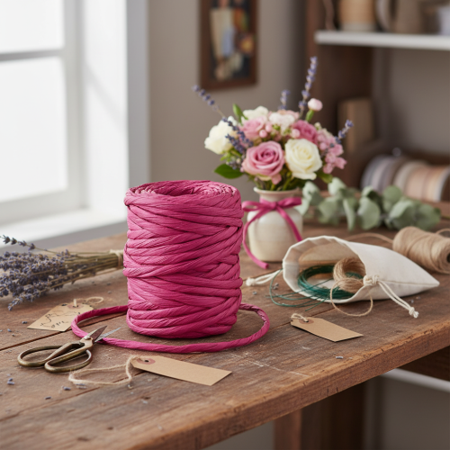 Paper cord 6mm 23m pink | Floristik24.ie